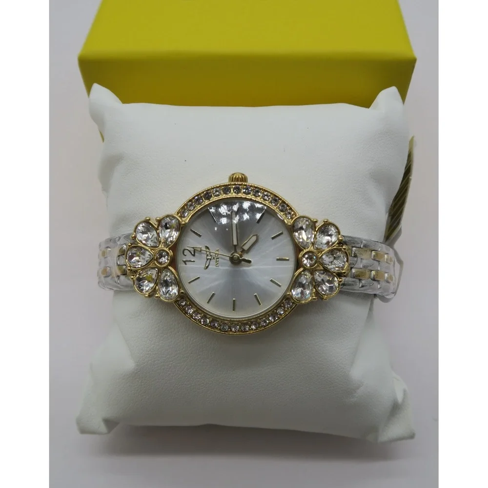 Invicta Wildflower Womens Watch Two Tone Rose Gold Silver Crystal Accented